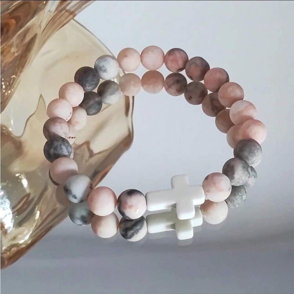 Faith Cross Beaded Bracelet NWT - Picture 2 of 4